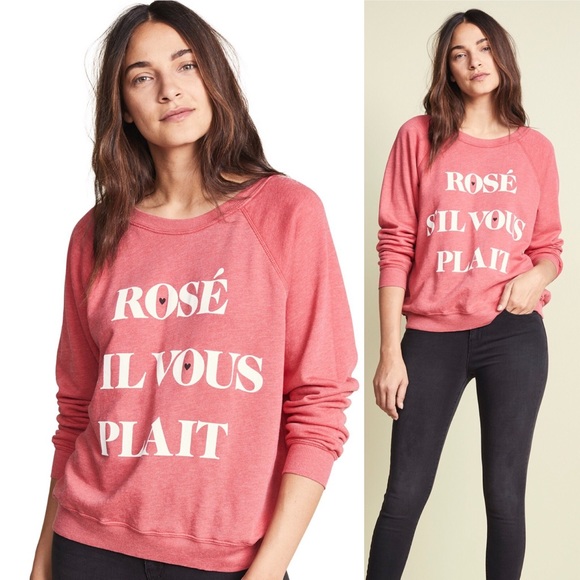 Wildfox Sweaters - Wildfox Rosé S'il Vous Plait Sweater Size Small
